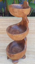 Load image into Gallery viewer, Standing Teak three bowl
