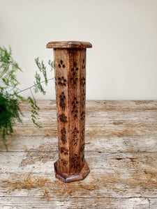 Mango wood hexagonal tower incense holder