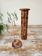 Load image into Gallery viewer, Mango wood hexagonal tower incense holder
