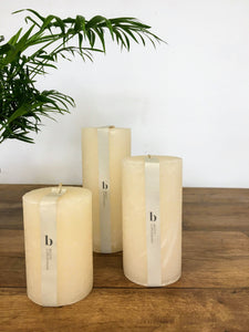 Rustic Pillar Candle - White
