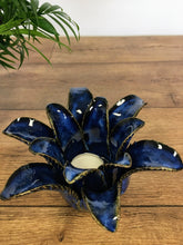Load image into Gallery viewer, Lotus flower tea light holder - Midnight blue
