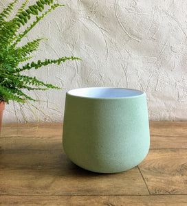 Ceramic rounded Plant Pot - Green